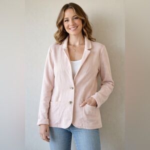 Women's Blush Pink Casual Blazer Jacket